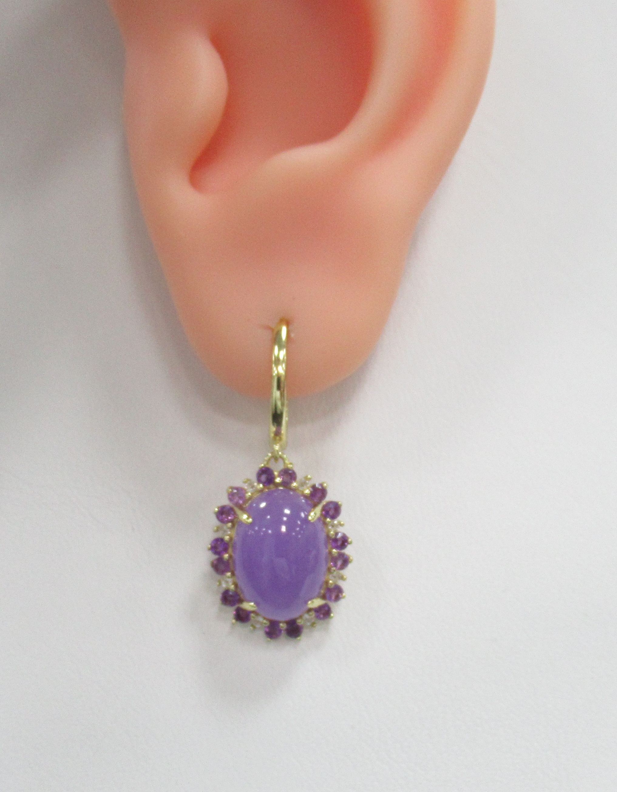 Серебряные серьги с лавандовыми жадеитами